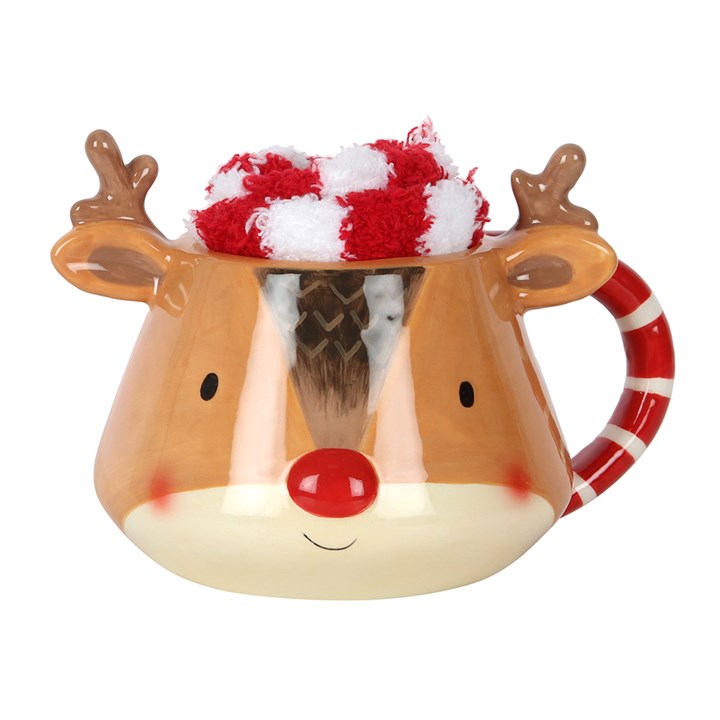 Reindeer Mug & Sock Gift Set