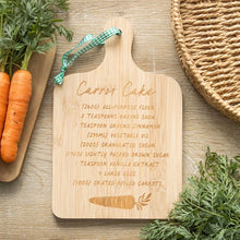 Load image into Gallery viewer, Carrot Cake Recipe Bamboo Serving Board
