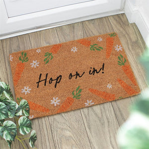 Hop On In Easter Spring Doormat