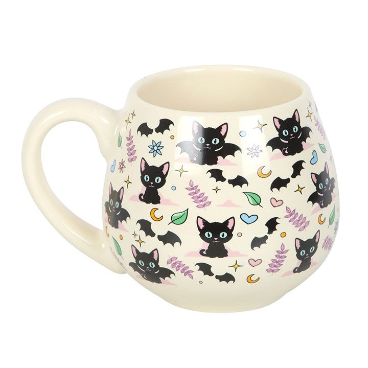 Cute & Creepy Cat Print Large Rounded Mug