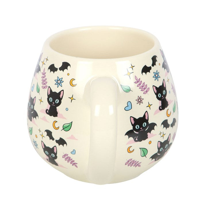 Cute & Creepy Cat Print Large Rounded Mug