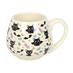 Cute & Creepy Cat Print Large Rounded Mug