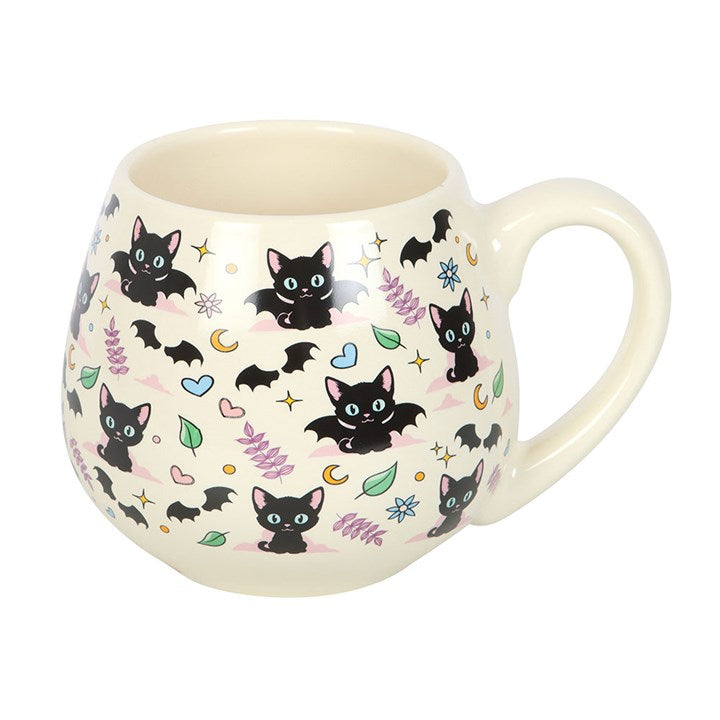 Cute & Creepy Cat Print Large Rounded Mug
