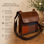 Cherwell Real Leather & Wool Mix Flap Bag