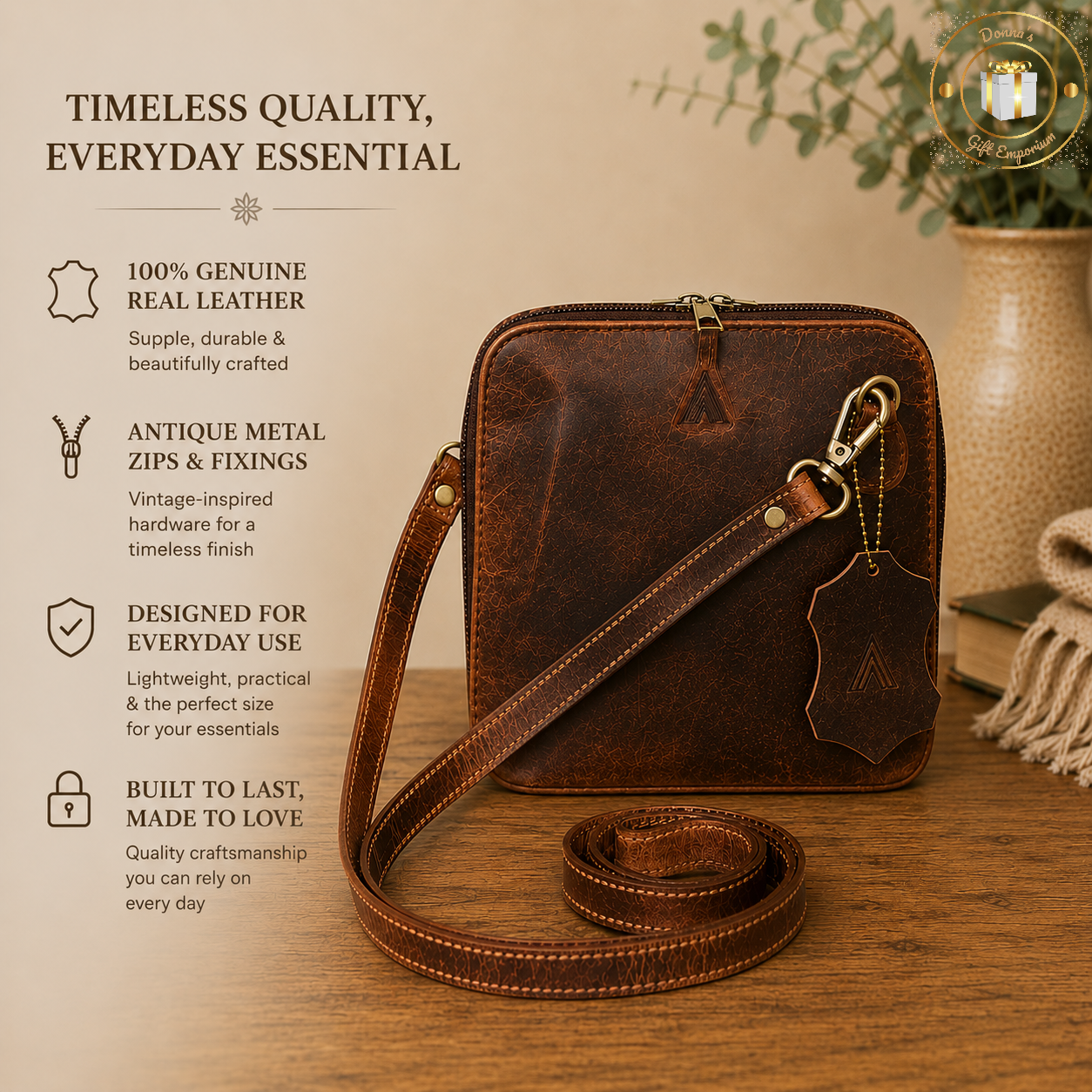Vintage Leather Clutch / Cross Body Bag - Brown