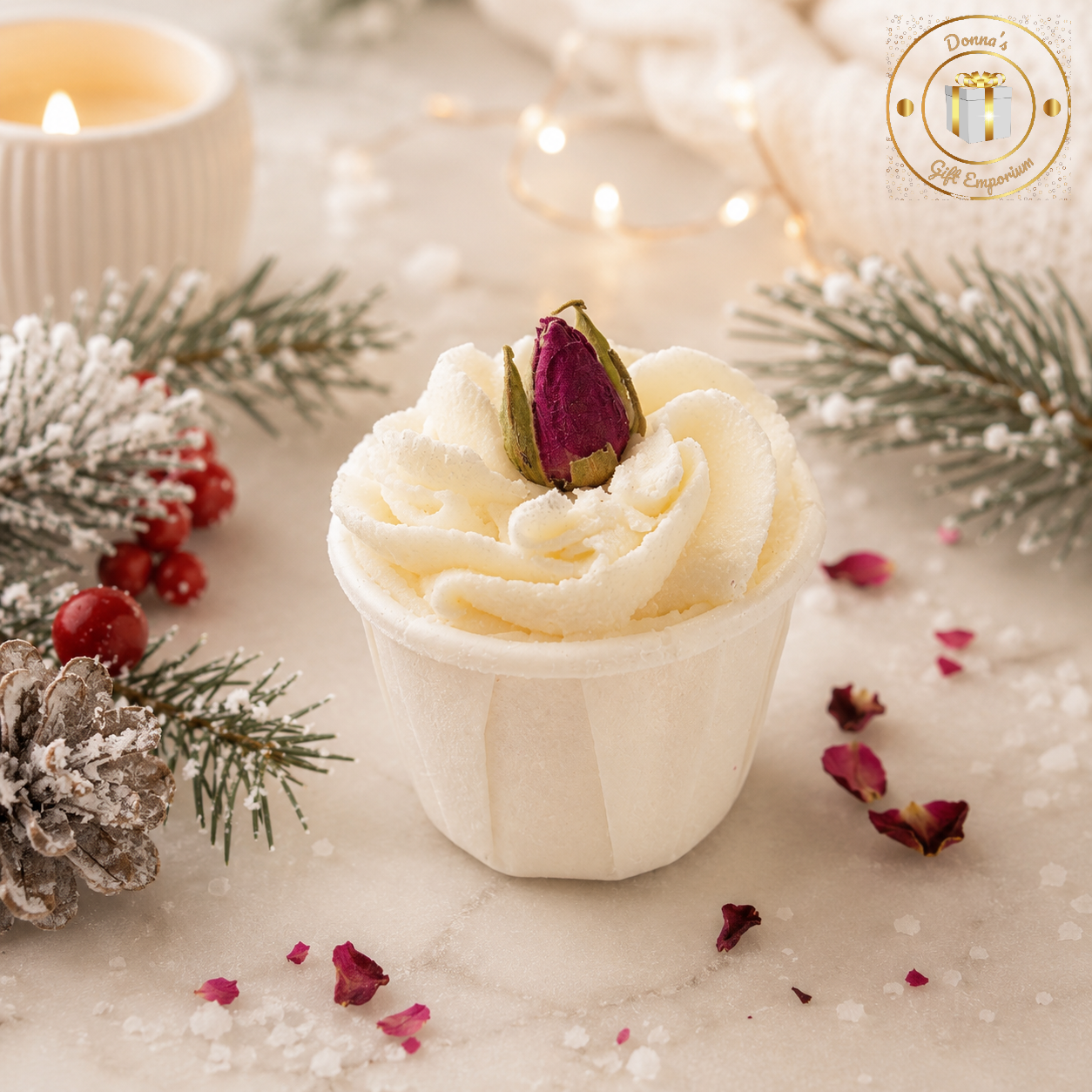 Wild Olive Winter Rose Cocoa Butter Bath Melt
