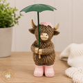 Rainy Days Lulu Highland Cow With Umbrella
