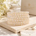 Venus Crystal Elasticated Bracelet - Gold & White