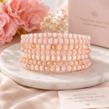 Venus Crystal Elasticated Bracelet - Gold & Pink