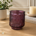 Purple Glass Tea Light Holder