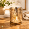 Gold Feather Tea Light Holder