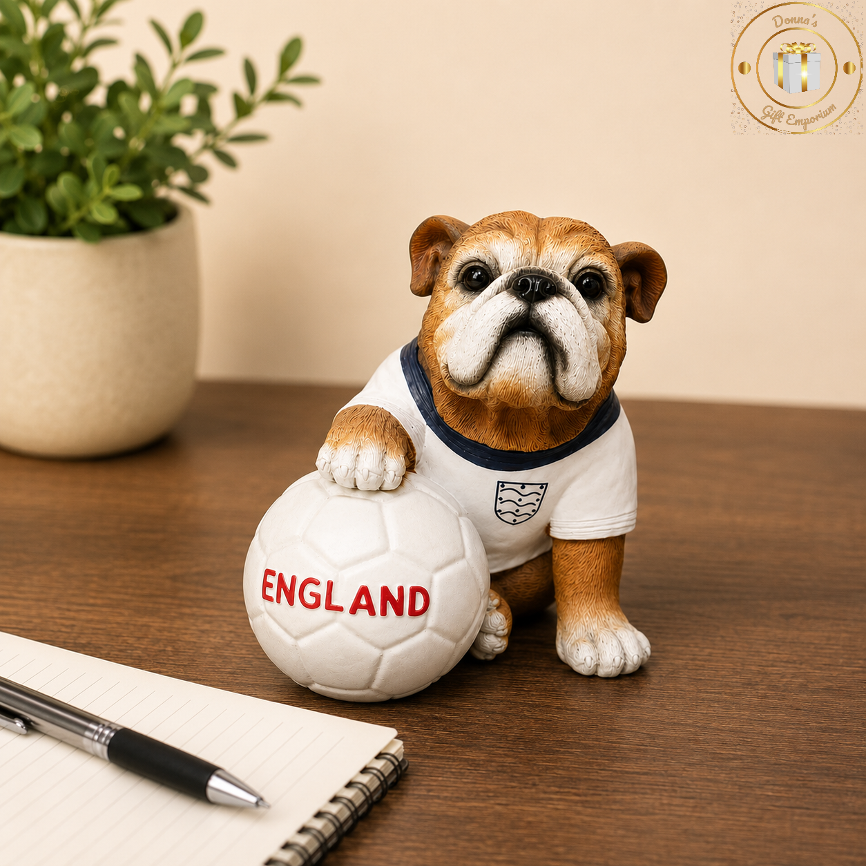 Football Mad English Bulldog Ornament