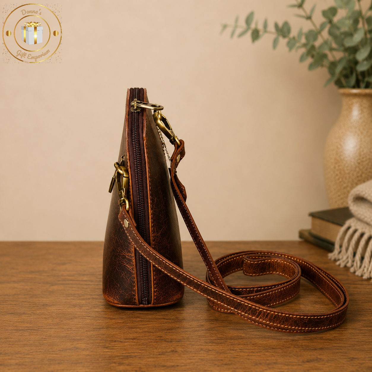 Vintage Leather Clutch / Cross Body Bag - Brown