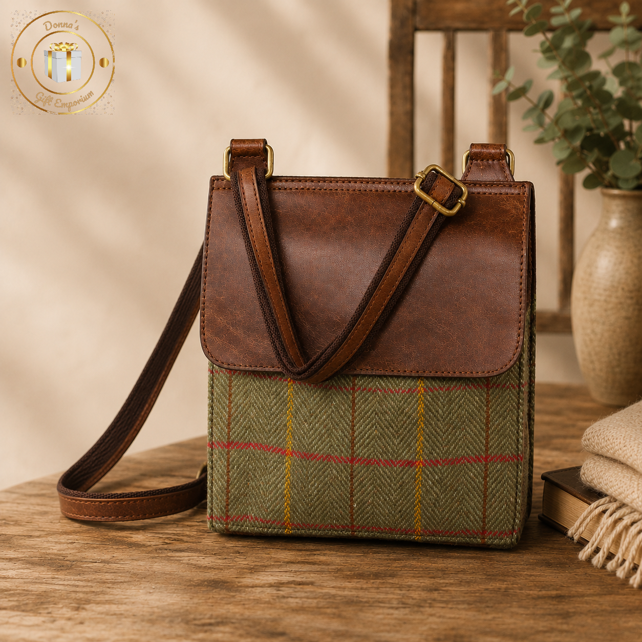 Kielder Real Leather & Wool Mix Flap Bag