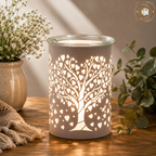 Electric Plug In LED Wax Warmer White Hearts Tree Of Life