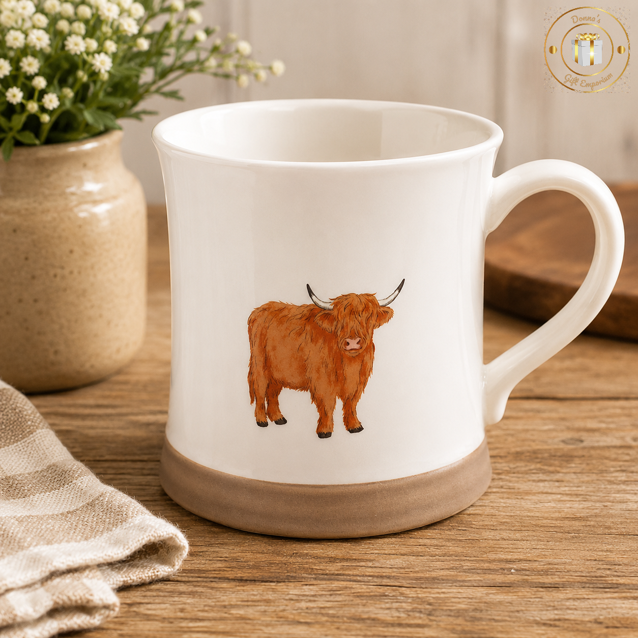 Country Life Embossed Highland Cow Mug