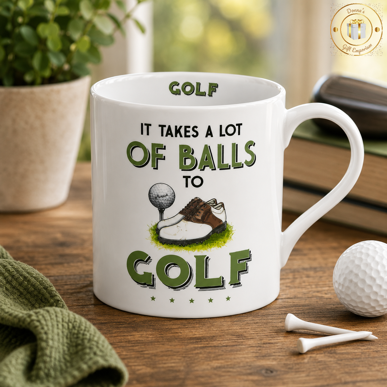 Comical Golf Mug - It Takes A Lot Of Balls To Golf