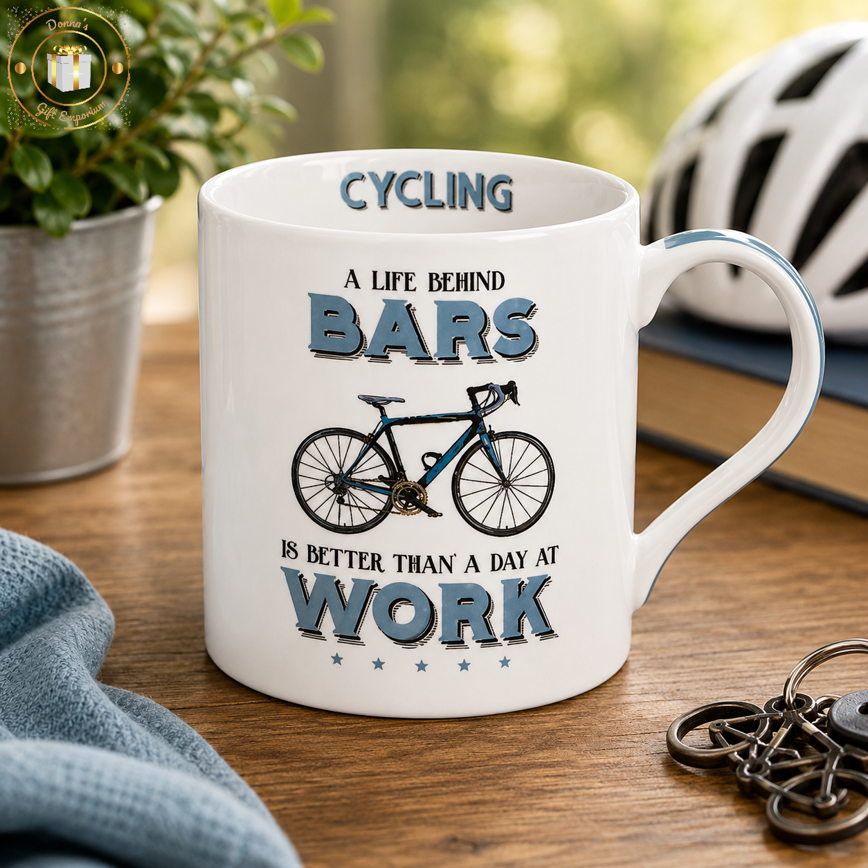 Comical Cycling Mug - A Life Behind Bars Is Better Than A Day At Work