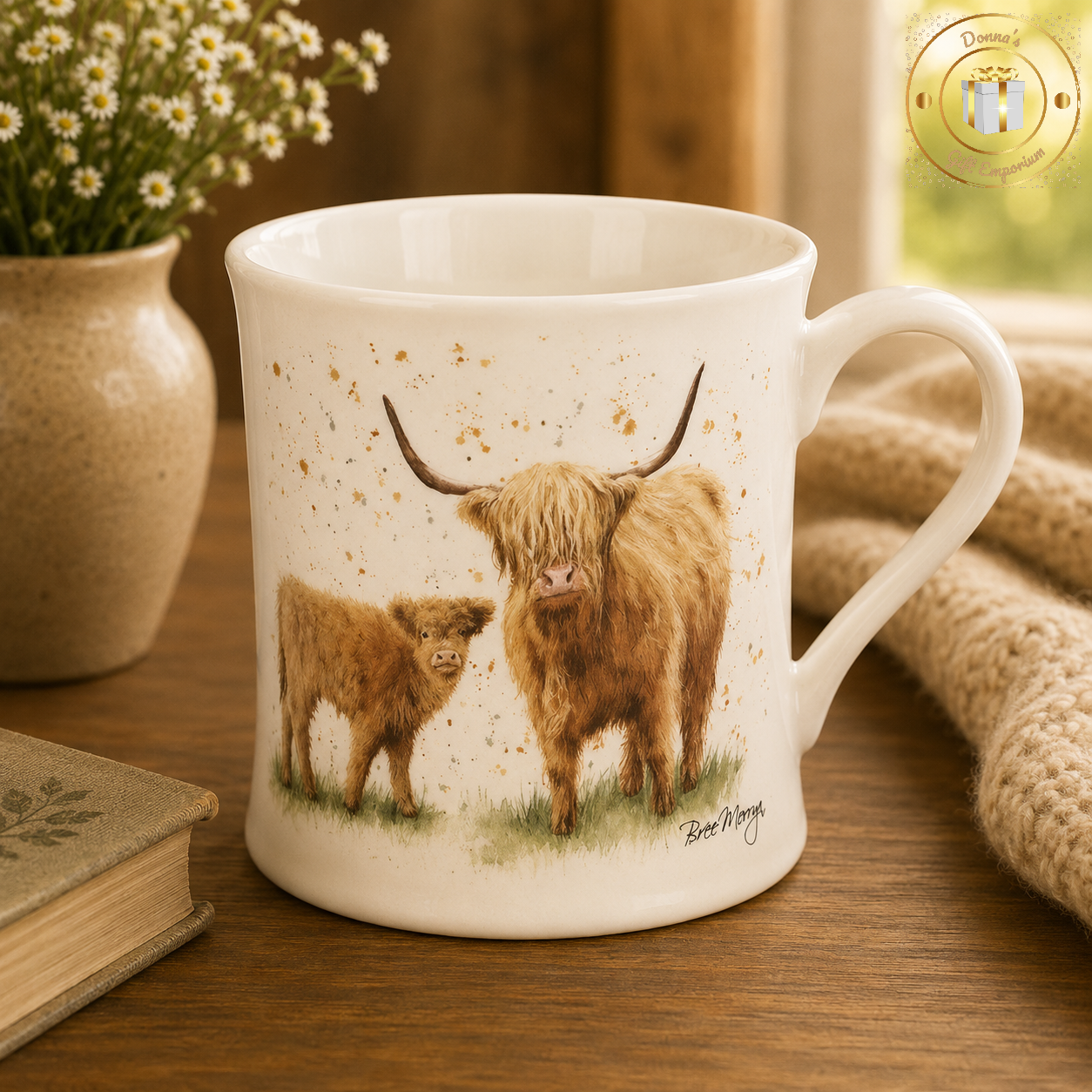 Bree Merryn Fine Chine Boxed Highland Cow & Calf Mug