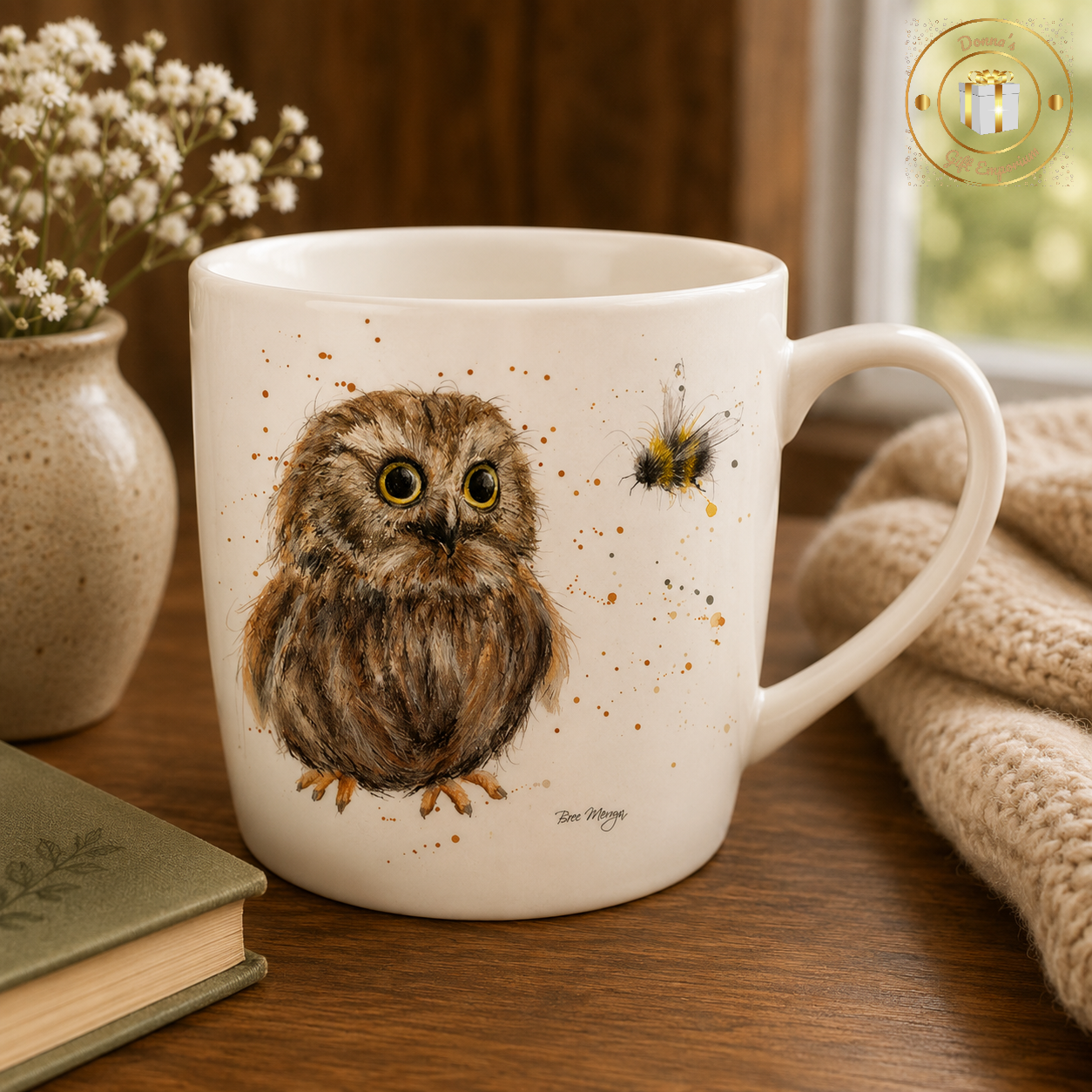 Bree Merryn 'Bramble & Bumble' Owl and Bee Mug