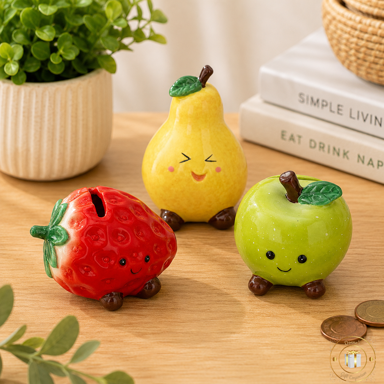 Fruity Fun Money Box Mini Strawberry, Apple & Pear
