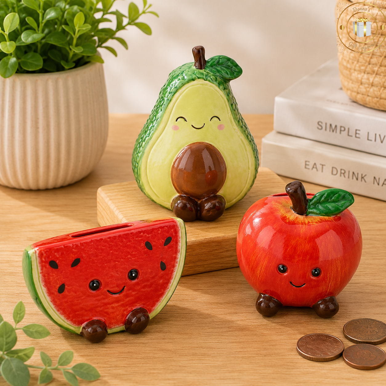 Fruity Fun Money Box Mini Avocado, Melon & Apple