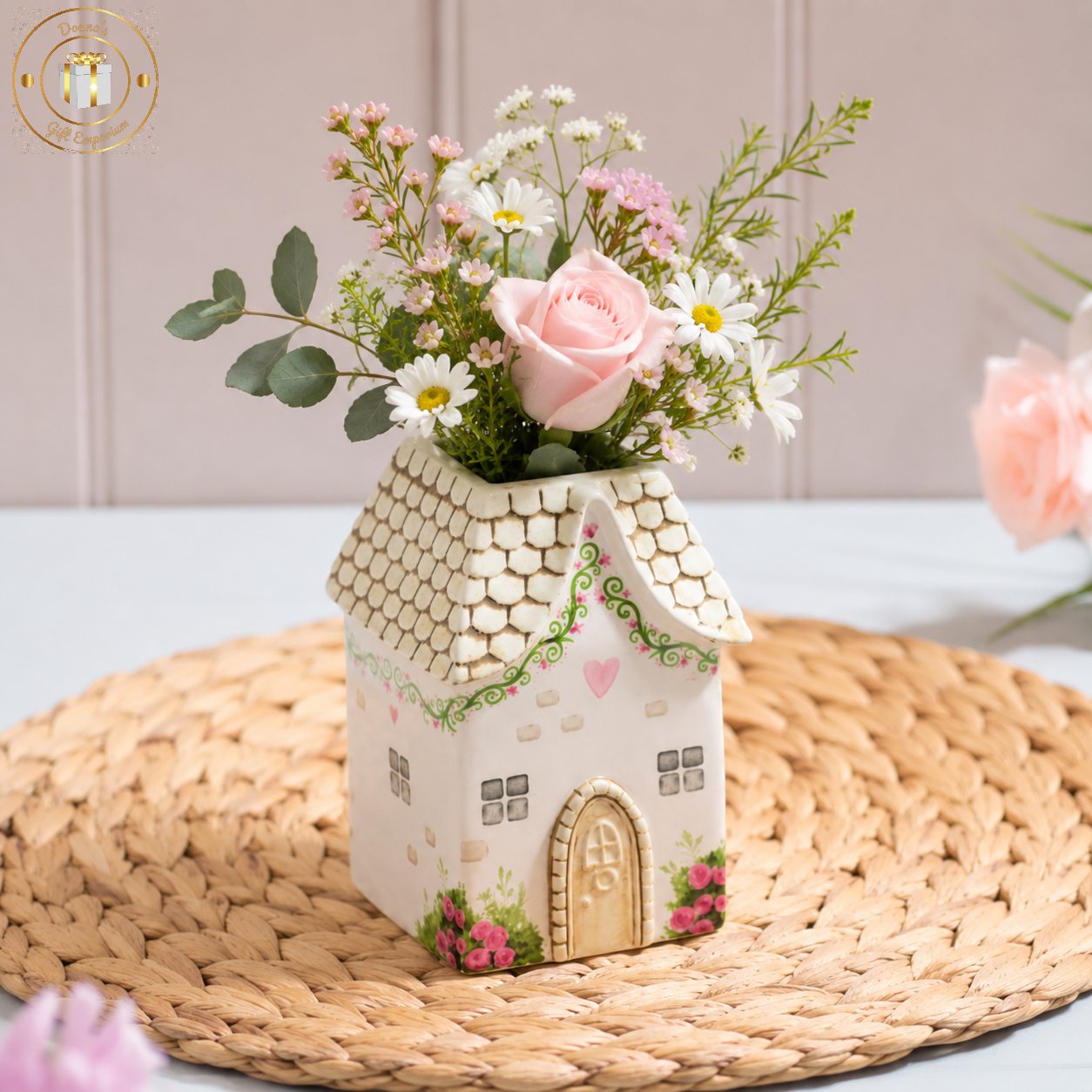 Cottage Garden Stoneware Shaped Vase - Large