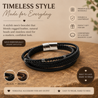 Equilibrium Men’s 4-in-1 Leather Bead Bracelet