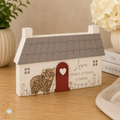 Highland Cow House Wooden Block - Love