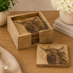 Highland Cow Coasters - Set Of 4