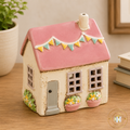 Village Pottery Garden Flags Cream House T-Light Holder