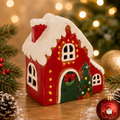 Village Pottery Christmas Fairy Light House Tealight Holder
