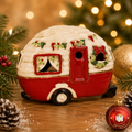 Village Pottery Christmas Campa Caravan T-Light Holder