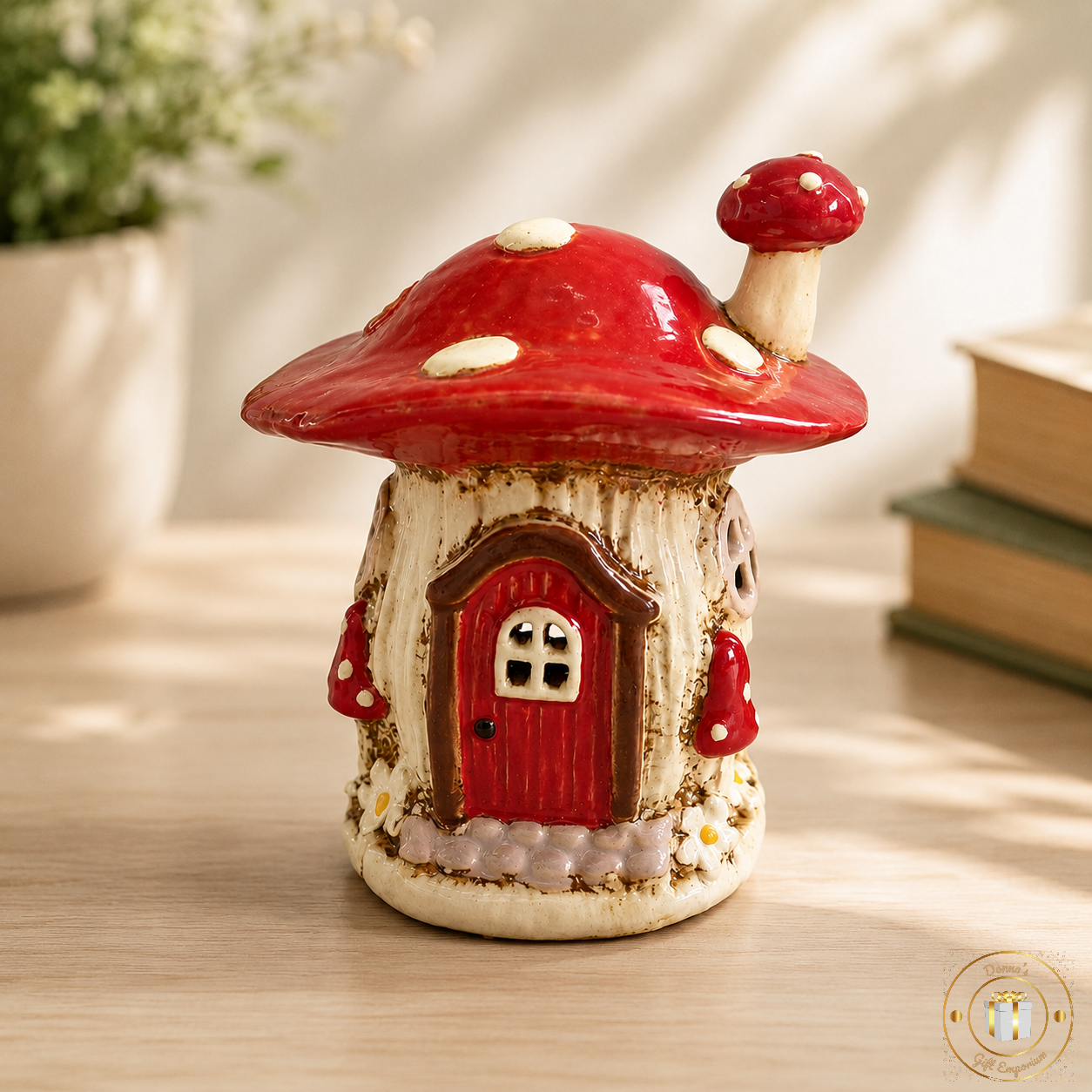 Village Pottery Mushroom House T-Light Holder