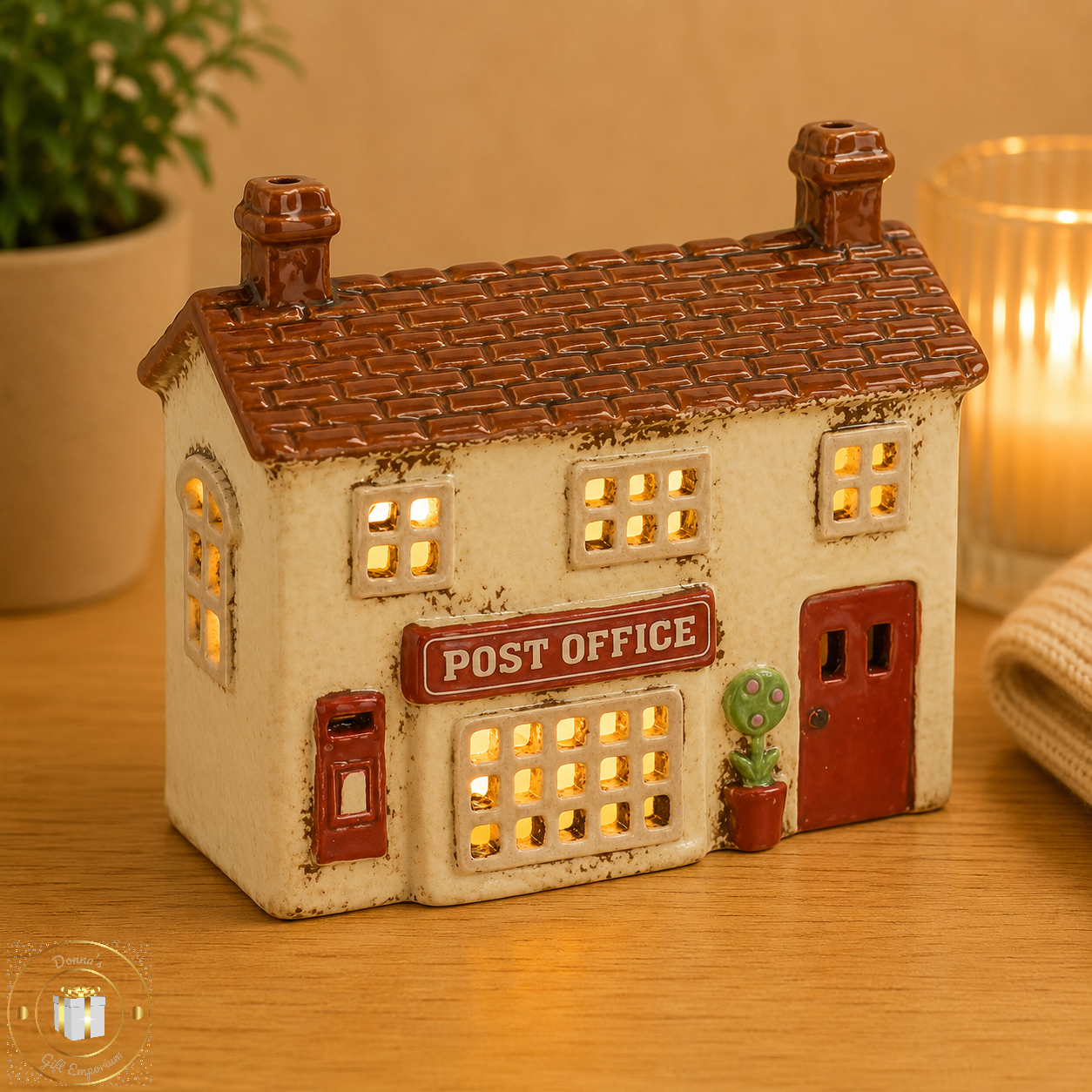 Village Pottery Post Office Tealight Holder