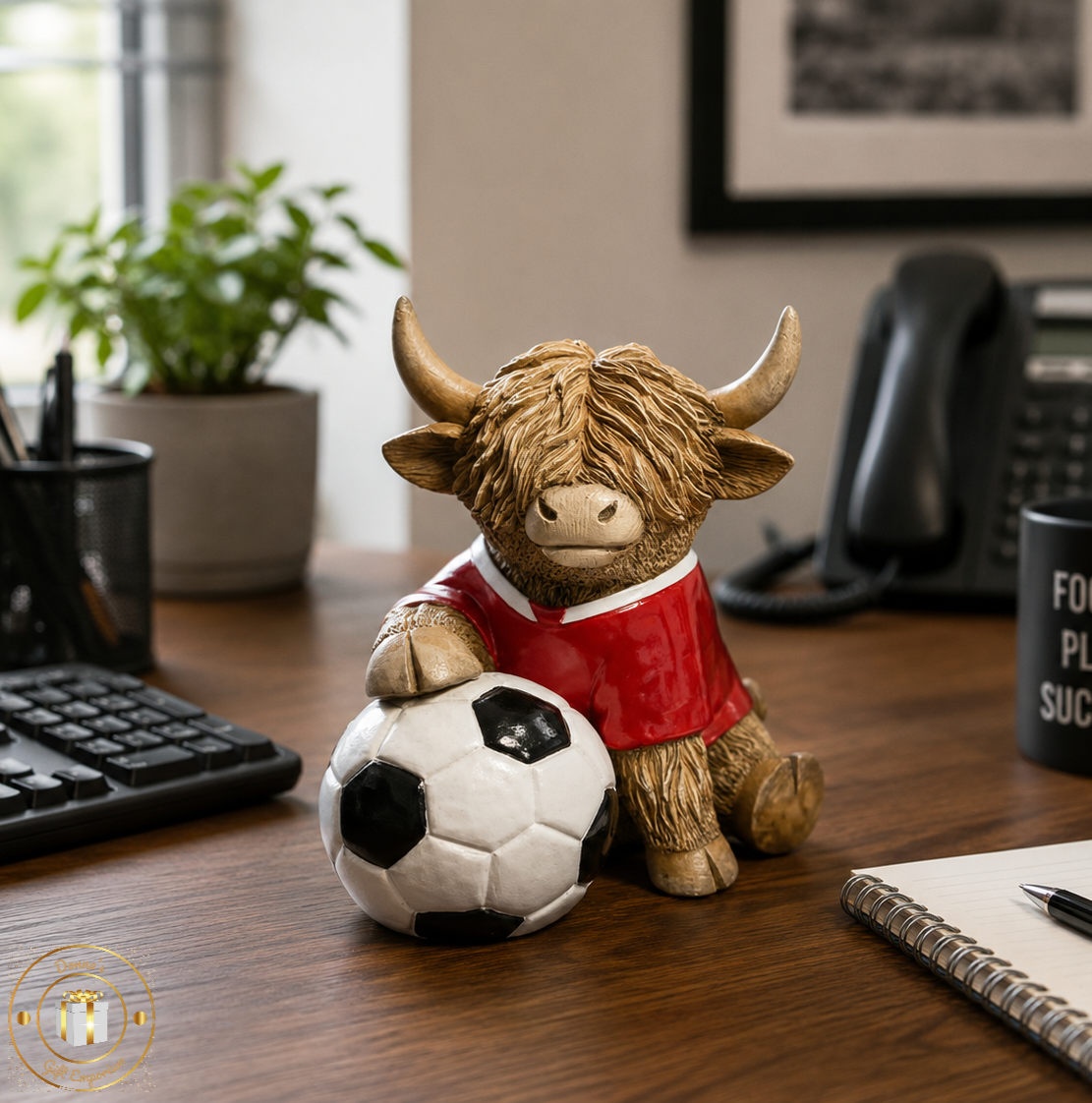 Football Mad Highland Cow