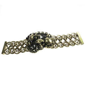 Gothic Skull & Crystal Magnetic Bracelet