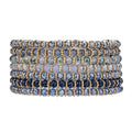 Venus Crystal Elasticated Bracelet - Gold & Blue