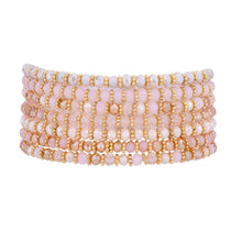 Load image into Gallery viewer, Venus Crystal Elasticated Bracelet - Gold &amp; Pink
