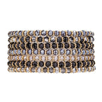 Venus Crystal Elasticated Bracelet - Gold & Black