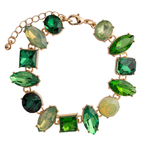 Iris Crystal Clasp Bracelet - Green