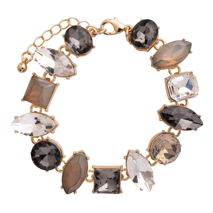 Iris Crystal Clasp Bracelet - Smoky