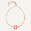 Iris - Coral Crystal Gold Drawstring Bracelet