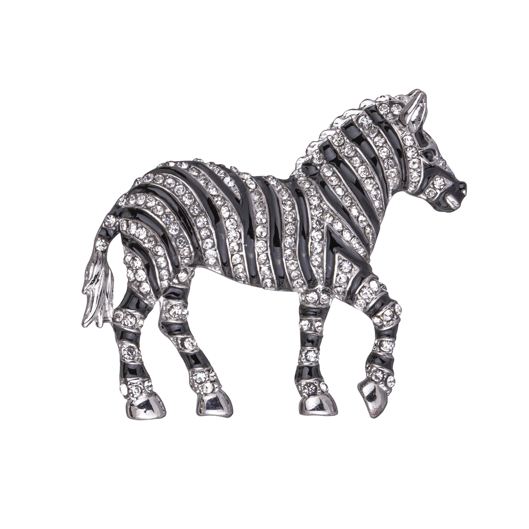 Crystal Zebra Brooch
