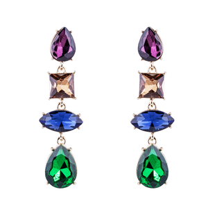 Iris - Multi-Coloured Crystal Drop Earrings