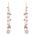 Venus Semi - Precious Stone Crystal Hook Earrings - Gold & Grey