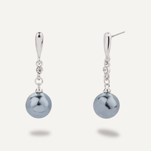 Audrey - Classic Grey Pearl Drop Earrings