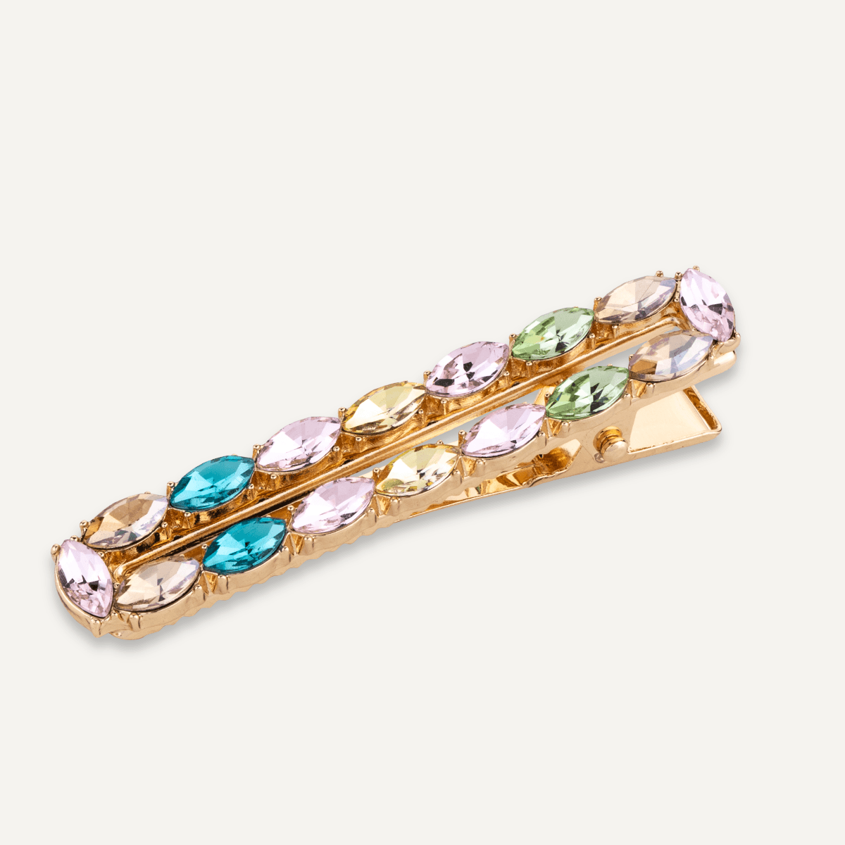 Iris - Gold & Pastel Coloured Crystals Hairslide