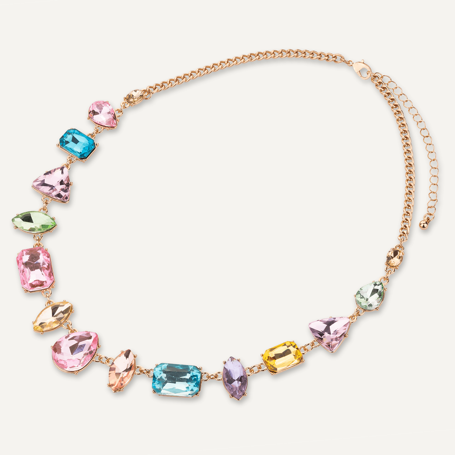 Iris - Multi-Coloured Crystal Short Necklace