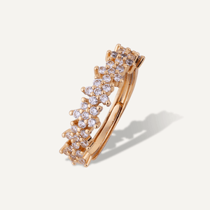 Vivienne - Cubic Zirconia Floral Gold Ring